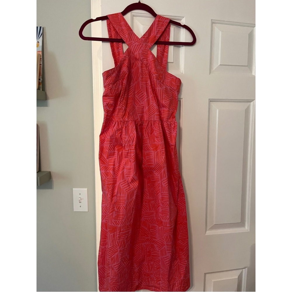 Michelle McDowell Pink & Orange Patterned Dress